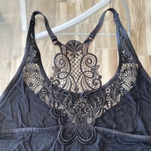 Soma - Black Tank Top w/ Lace Details - XS